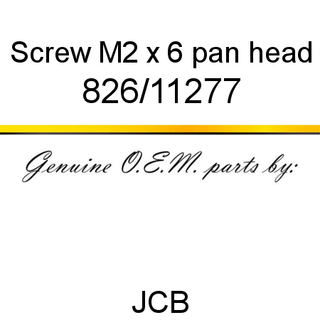 Screw, M2 x 6, pan head 826/11277