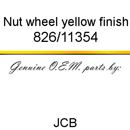 Nut, wheel, yellow finish 826/11354