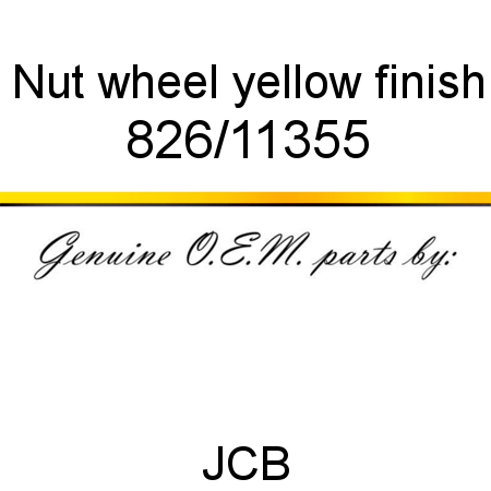 Nut, wheel, yellow finish 826/11355