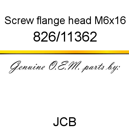 Screw, flange head, M6x16 826/11362