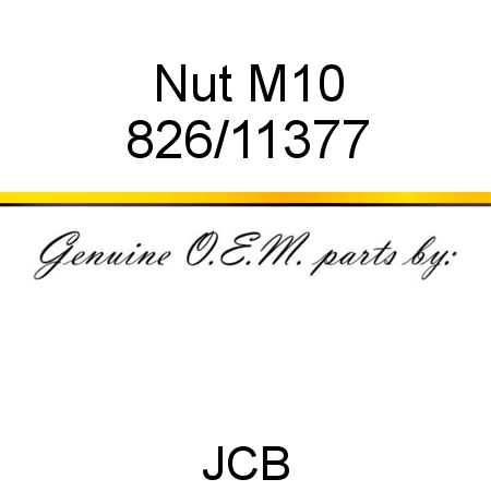 Nut, M10 826/11377