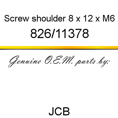 Screw, shoulder, 8 x 12 x M6 826/11378