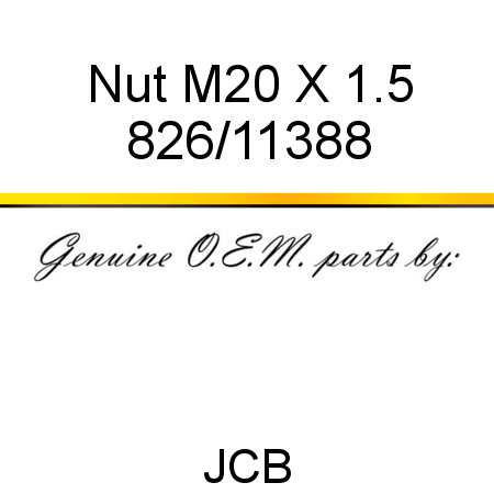 Nut, M20 X 1.5 826/11388