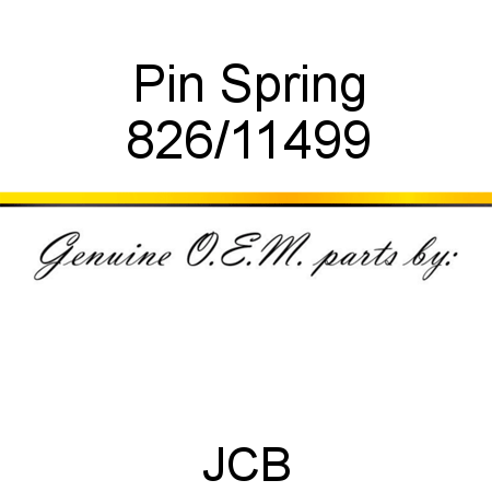 Pin, Spring 826/11499