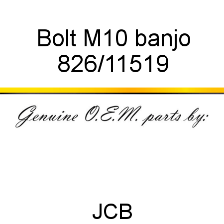 Bolt, M10 banjo 826/11519