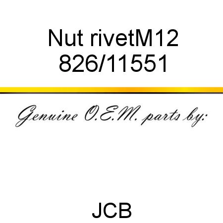 Nut, rivet,M12 826/11551