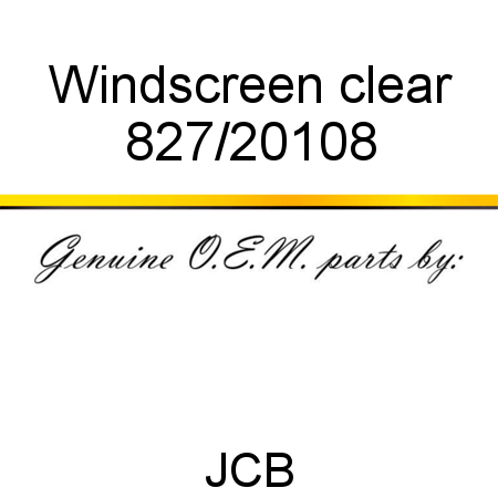 Windscreen, clear 827/20108