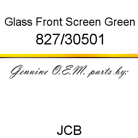 Glass, Front Screen, Green 827/30501