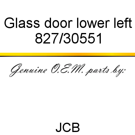 Glass, door, lower, left 827/30551