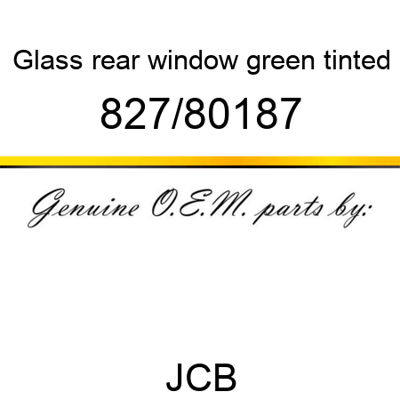Glass, rear window, green tinted 827/80187