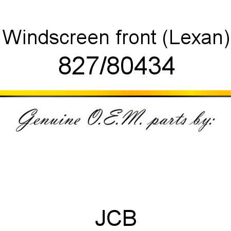 Windscreen, front (Lexan) 827/80434