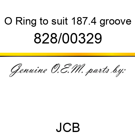 O Ring, to suit 187.4 groove 828/00329