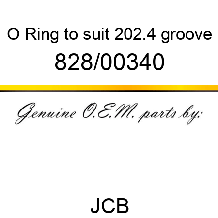 O Ring, to suit 202.4 groove 828/00340