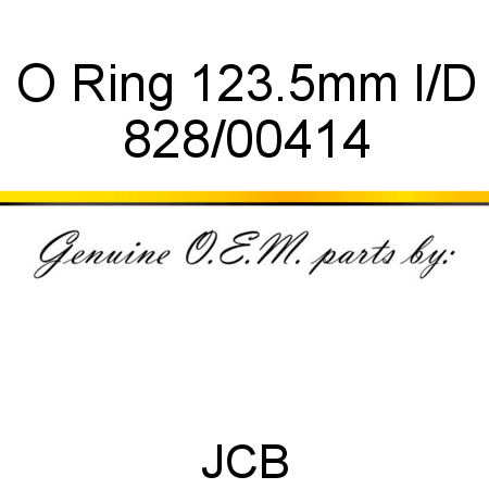 O Ring, 123.5mm I/D 828/00414