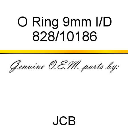 O Ring, 9mm I/D 828/10186