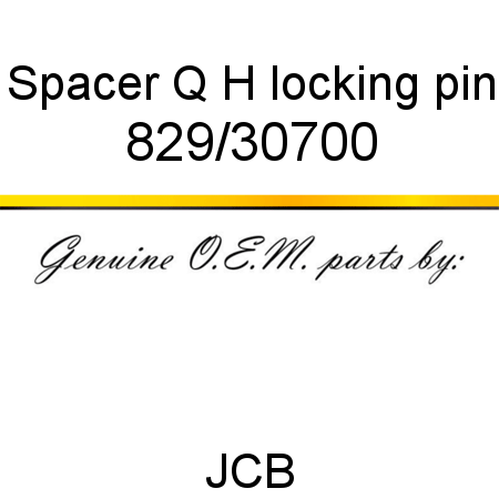 Spacer, Q H locking pin 829/30700