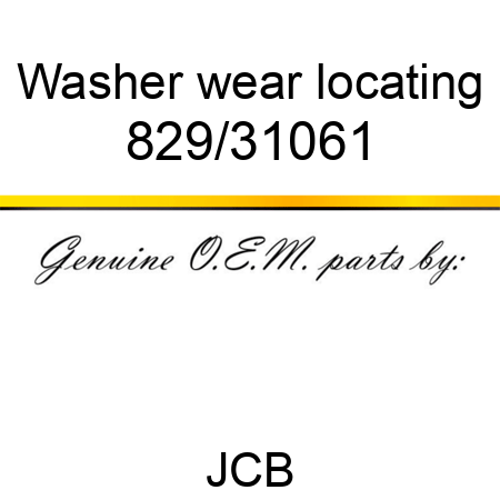 Washer, wear locating 829/31061