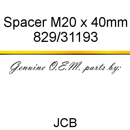 Spacer, M20 x 40mm 829/31193