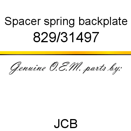 Spacer, spring, backplate 829/31497