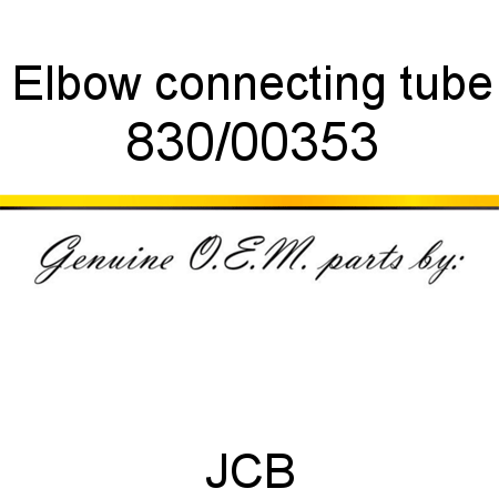 Elbow, connecting tube 830/00353