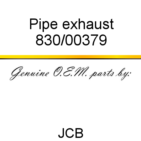Pipe, exhaust 830/00379