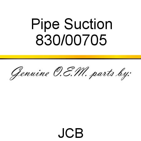 Pipe, Suction 830/00705