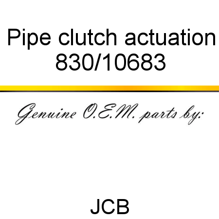 Pipe, clutch actuation 830/10683