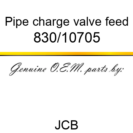 Pipe, charge valve, feed 830/10705