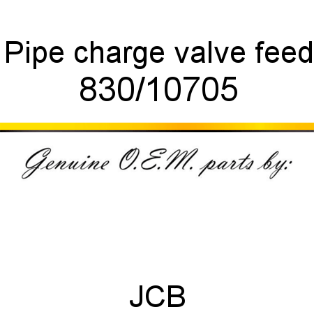 Pipe, charge valve, feed 830/10705