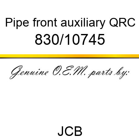 Pipe, front auxiliary QRC 830/10745