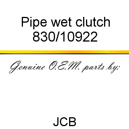 Pipe, wet clutch 830/10922