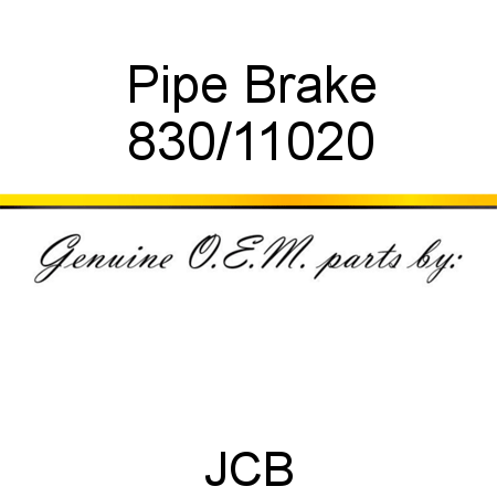 Pipe, Brake 830/11020