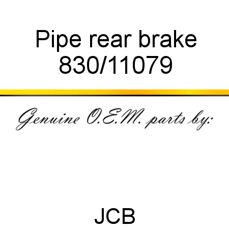 Pipe, rear brake 830/11079