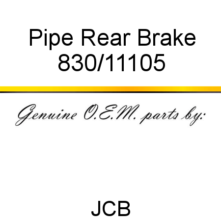 Pipe, Rear Brake 830/11105