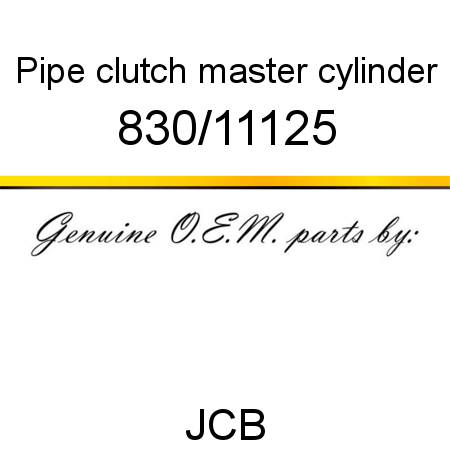 Pipe, clutch, master cylinder 830/11125