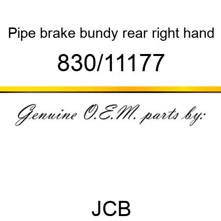 Pipe, brake bundy, rear right hand 830/11177