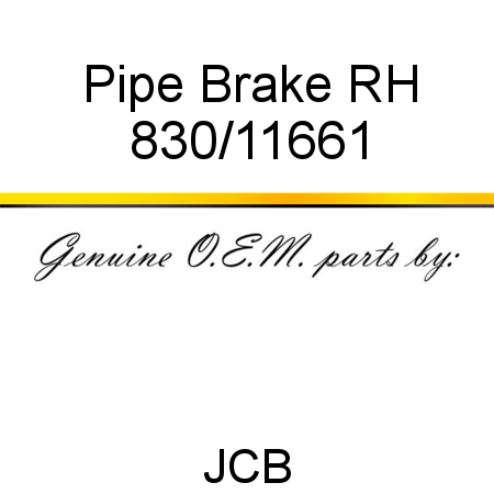 Pipe, Brake, RH 830/11661