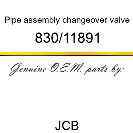 Pipe, assembly, changeover valve 830/11891