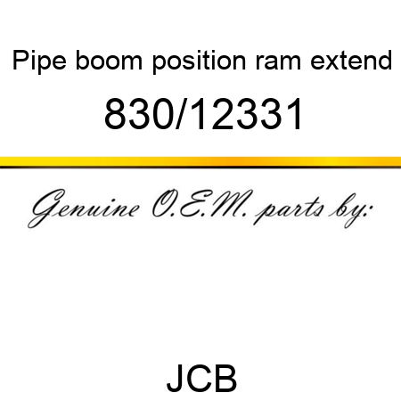 Pipe, boom position ram, extend 830/12331