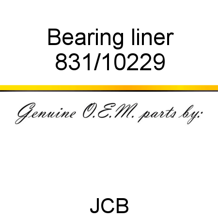 Bearing, liner 831/10229
