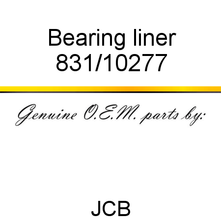 Bearing, liner 831/10277