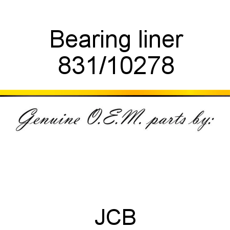 Bearing, liner 831/10278