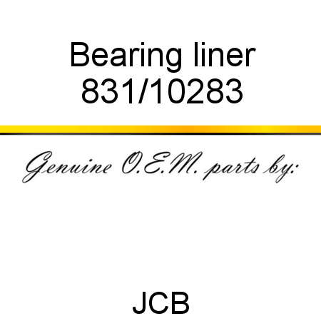 Bearing, liner 831/10283