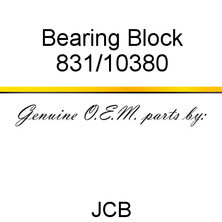 Bearing, Block 831/10380