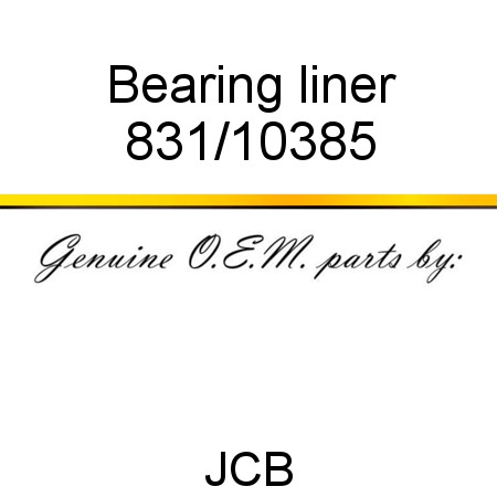 Bearing, liner 831/10385