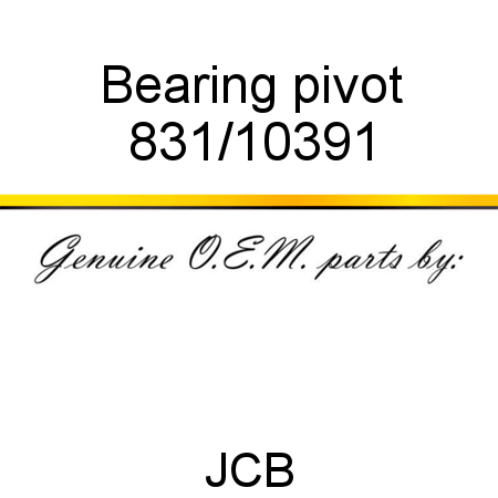 Bearing, pivot 831/10391