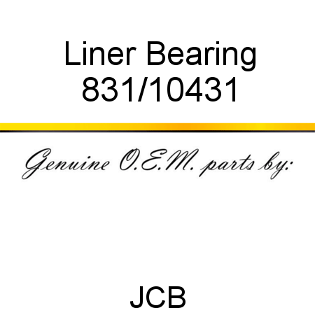 Liner, Bearing 831/10431