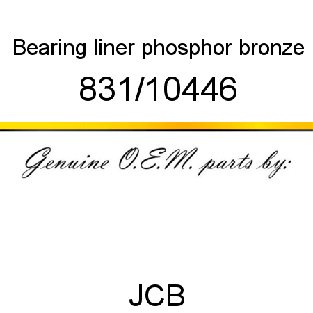 Bearing, liner, phosphor bronze 831/10446
