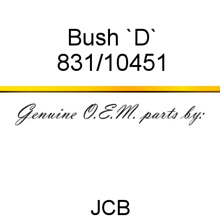 Bush, `D` 831/10451