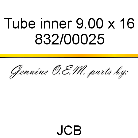 Tube, inner, 9.00 x 16 832/00025